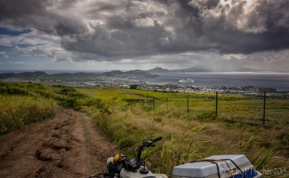 St. Kitts Quad Biking, view of Basseterre and cruise ship