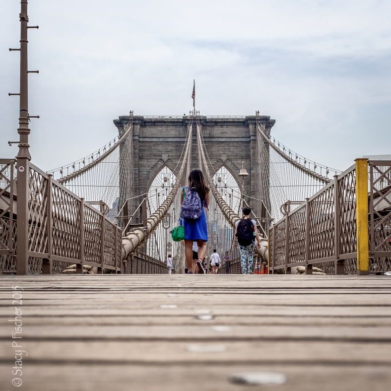 Brooklyn Bridge west span from pedestrian walkway